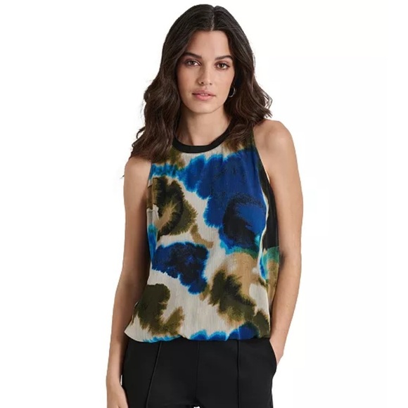 DKNY
Women's Printed Chiffon Sleeveless Blouse - Picture 1 of 3